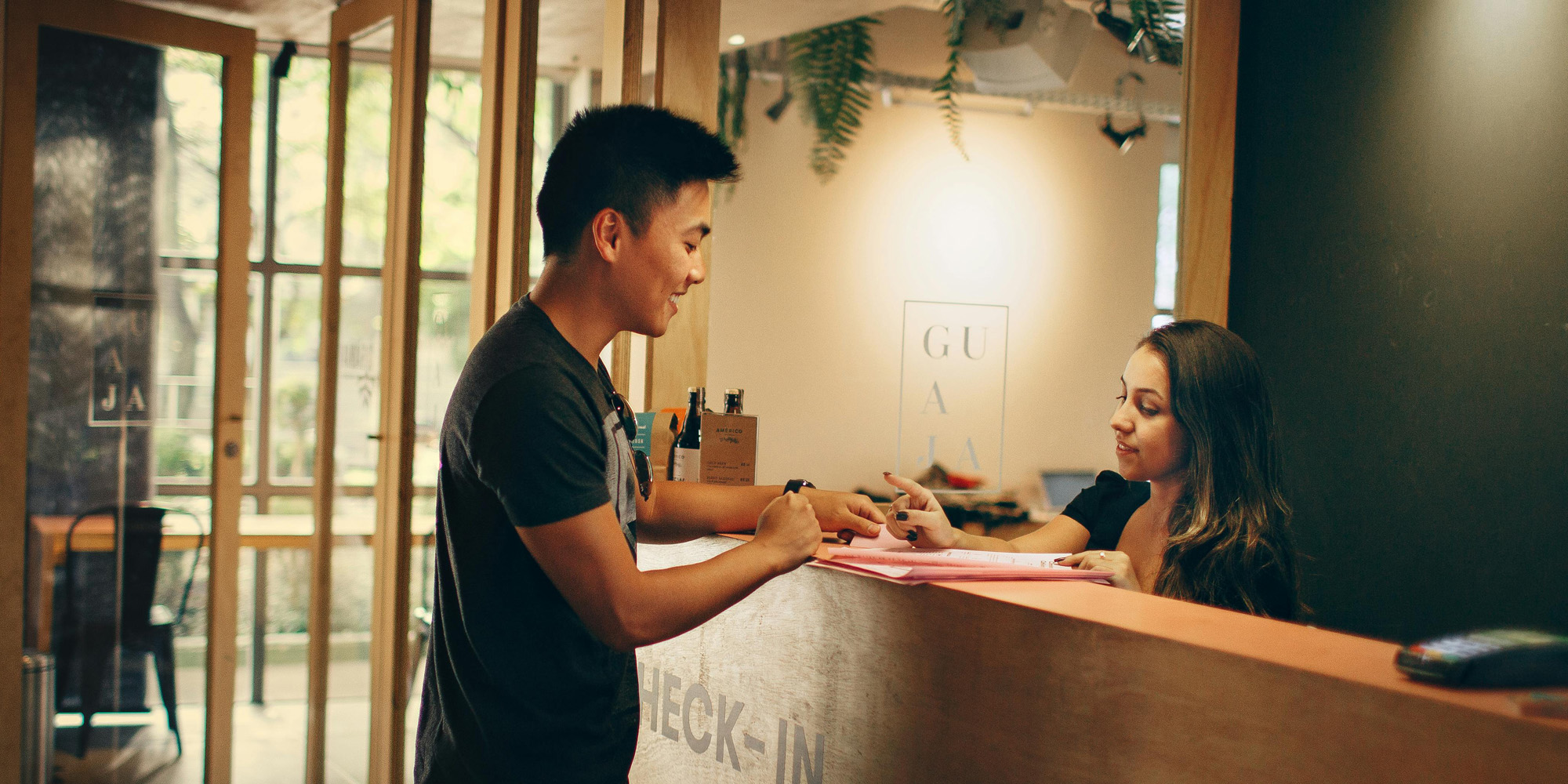 Hotel reception desk