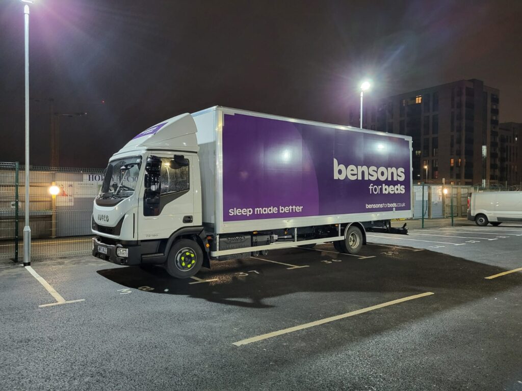 Bensons for Beds van at night